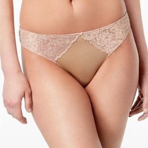 INC International Concepts Smooth Lace Thong medium